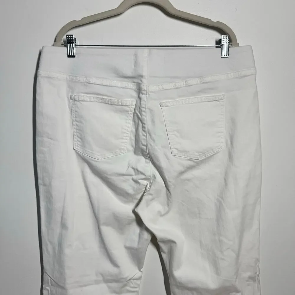 Soft‎ Surroundings Bootcut Stretch Waist Pull On Minimal Coastal Pants XL White